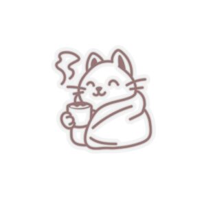 Cozy Cat Kiss-Cut Stickers - Warm Fuzzies for Your Laptop & Decor