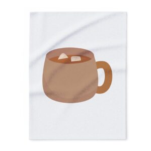 Cozy Arctic Fleece Blanket with Hot Cocoa Design
