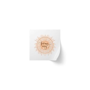 Square Sticker Roll — "Taking It Easy" Sunburst Label for Packaging & Planners