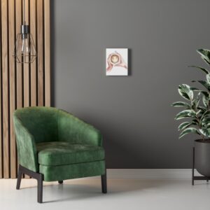 Coffee Latte Art Stretched Canvas — Hands Holding Cup Wall Art