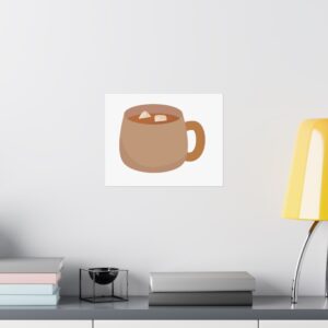 Cozy Hot Chocolate Mug Satin Poster — Warm Beverage Wall Art