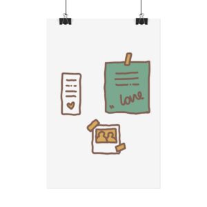 Love Notes Satin Poster — Minimal Polaroid & Memo Wall Art