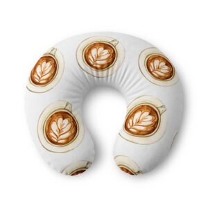 Nursing Pillow Cover – Latte Art Coffee Pattern, Soft Removable Slipcover for Baby Feeding & Travel