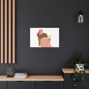Cozy Reading Woman Satin Canvas Print — Stretched Wall Art for Living Room & Bedroom