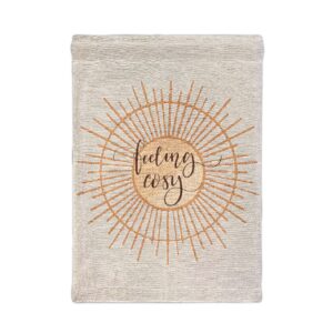 Woven Wall Tapestry – 'Follow Your Light' Sunburst Boho Wall Hanging