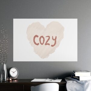 Cozy Heart Matte Poster — Neutral Minimal Wall Art