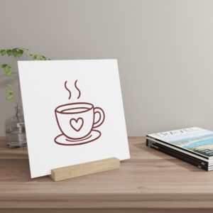 Coffee Cup Gallery Board with Wooden Stand — Cute Minimalist Kitchen Décor