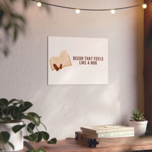 Aluminum Wall Art Panel – "Decor That Feels Like a Hug" Cozy Bookroom Sign