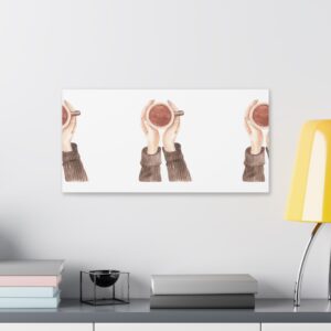 Cozy Hands Holding Coffee — Stretched Canvas Wall Art
