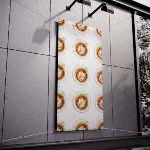 Coffee Latte Art Vinyl Banner — Café Signage for Coffee Shops & Events